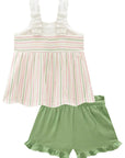 Conjunto de Bata em Malha Wave com Shorts em Viscose 83445 Infanti Bebê Menina