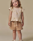 Conjunto de Bata em Meia Malha com Shorts em Moletom sem Pelúcia 94665 Infanti Infantil Menina