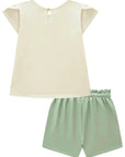 Conjunto de Bata em Meia Malha e Shorts em Molevisco 83166 Infanti Infantil Menina