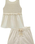 Conjunto de Bata em Tricot 100% Algodão e Shorts em Linho Deluxe 94907 Infanti Infantil Menina