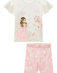 Conjunto de Blusa Alongada em Cotton e Bermuda Biker em Malha Power 96646 Infanti Infantil Menina