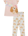 Conjunto de Blusa Alongada em Cotton e Calça Legging em Malha Power 96643 Infanti Infantil Menina
