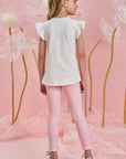 Conjunto de Blusa Alongada em Cotton e Calça Legging em Molecotton 84318 Infanti Infantil Menina