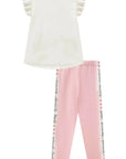 Conjunto de Blusa Alongada em Cotton e Calça Legging em Molecotton 84318 Infanti Infantil Menina