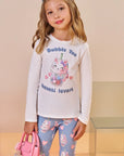 Conjunto de Blusa Alongada em Cotton e Calça Legging em Molecotton 91803 Infanti Infantil Menina