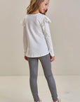 Conjunto de Blusa Alongada em Cotton e Calça Legging em Suede Twill 92663 Infanti Infantil Menina