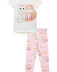 Conjunto de Blusa Alongada em Cotton e Legging em Molecotton 93475 Infanti Infantil Menina