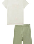 Conjunto de Blusa Alongada em Malha Fresh e Biker em Canelado Fancy 85466 Infanti Infantil Menina