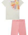 Conjunto de Blusa Alongada em Malha Fresh e Biker em Canelado Fancy 85466 Infanti Infantil Menina