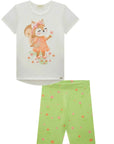 Conjunto de Blusa Alongada em Malha Fresh e Biker em Malha Power 86828 Infanti Infantil Menina