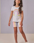 Conjunto de Blusa Alongada em Malha Fresh e Biker em Malha Power 88916 Infanti Infantil Menina