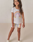 Conjunto de Blusa Alongada em Malha Fresh e Biker em Malha Power 88916 Infanti Infantil Menina