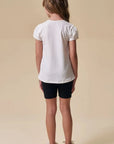 Conjunto de Blusa Alongada em Malha Power e Bermuda Biker em Canelado Liz 96891 Infanti Infantil Menina