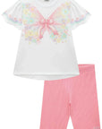 Conjunto de Blusa Alongada em Malha Power e Biker em Soft Line 87404 Infanti Infantil Menina