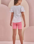 Conjunto de Blusa Alongada em Malha Power e Biker em Soft Line 87404 Infanti Infantil Menina