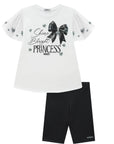 Conjunto de Blusa Alongada em Malha Power e Biker em Soft Line 88845 Infanti Infantil Menina