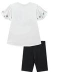 Conjunto de Blusa Alongada em Malha Power e Biker em Soft Line 88845 Infanti Infantil Menina
