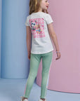 Conjunto de Blusa Alongada em Malha Power e Calça Legging em Fly Tech 95323 Infanti Infantil Menina