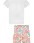 Conjunto de Blusa Alongada em Meia Malha e Bermuda Biker em Malha Power 95319 Infanti Infantil Menina