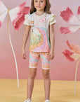 Conjunto de Blusa Alongada em Meia Malha e Biker em Malha Power 82937 Infanti Infantil Menina
