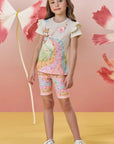 Conjunto de Blusa Alongada em Meia Malha e Biker em Malha Power 82937 Infanti Infantil Menina