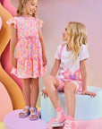 Conjunto de Blusa Alongada em Meia Malha e Biker em Malha Power 83448 Infanti Infantil Menina