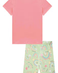 Conjunto de Blusa Alongada em Meia Malha e Biker em Malha Power 83448 Infanti Infantil Menina