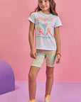 Conjunto de Blusa Alongada em Meia Malha e Biker em Malha Power 86961 Infanti Infantil Menina