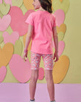 Conjunto de Blusa Alongada em Meia Malha e Biker em Malha Power 88882 Infanti Infantil Menina