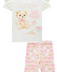 Conjunto de Blusa Alongada em Meia Malha e Biker em Molecotton 84311 Infanti Infantil Menina