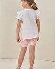 Conjunto de Blusa Alongada em Meia Malha e Biker em Molecotton 84311 Infanti Infantil Menina