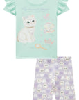 Conjunto de Blusa Alongada em Meia Malha e Biker em Molecotton 84311 Infanti Infantil Menina