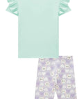 Conjunto de Blusa Alongada em Meia Malha e Biker em Molecotton 84311 Infanti Infantil Menina