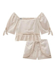 Conjunto de Blusa Boxy e Shorts em Blend de Viscose 84935 Infanti Infantil Menina