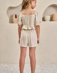 Conjunto de Blusa Boxy e Shorts em Blend de Viscose 84935 Infanti Infantil Menina