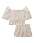 Conjunto de Blusa Boxy e Shorts em Blend de Viscose 84935 Infanti Infantil Menina