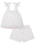 Conjunto de Blusa Boxy e Shorts em Laise Algodão 83977 Infanti Infantil Menina