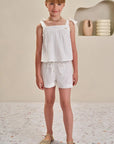 Conjunto de Blusa Boxy e Shorts em Laise Algodão 83977 Infanti Infantil Menina