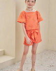 Conjunto de Blusa Boxy e Shorts em Laise Borboleta 84592 Infanti Infantil Menina