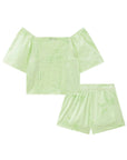Conjunto de Blusa Boxy e Shorts em Laise Borboleta 84592 Infanti Infantil Menina