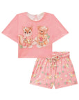 Conjunto de Blusa Boxy e Shorts em Malha Fresh 85155 Infanti Infantil Menina
