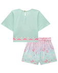 Conjunto de Blusa Boxy e Shorts em Malha Fresh 85155 Infanti Infantil Menina
