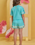 Conjunto de Blusa Boxy e Shorts em Malha Fresh 85221 Infanti Infantil Menina