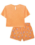 Conjunto de Blusa Boxy e Shorts em Malha Fresh 85221 Infanti Infantil Menina