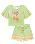 Conjunto de Blusa Boxy e Shorts em Malha Fresh 86517 Infanti Infantil Menina