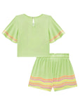 Conjunto de Blusa Boxy e Shorts em Malha Fresh 86517 Infanti Infantil Menina