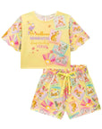 Conjunto de Blusa Boxy e Shorts em Malha Fresh 86824 Infanti Infantil Menina