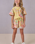 Conjunto de Blusa Boxy e Shorts em Malha Fresh 86824 Infanti Infantil Menina