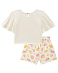 Conjunto de Blusa Boxy e Shorts em Malha Fresh 88910 Infanti Infantil Menina