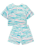 Conjunto de Blusa Boxy e Shorts em Meia Malha Fresh 88899 Infanti Infantil Menina